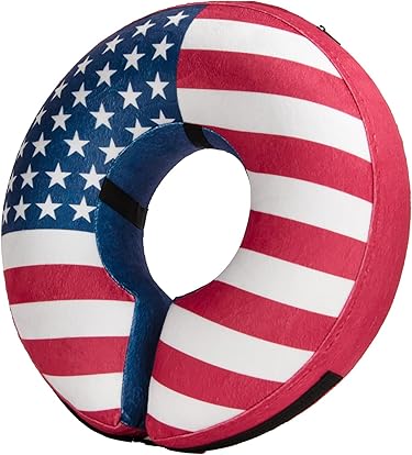BENCMATE Inflatable Dog Cone Collar Alternative (Large, Flag)