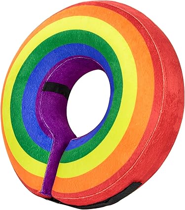 BENCMATE Inflatable Dog Cone Collar Alternative (Medium, Rainbow)